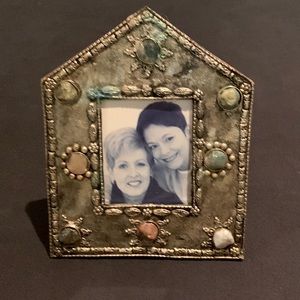 Small Metal and Gemstone Desktop Frame